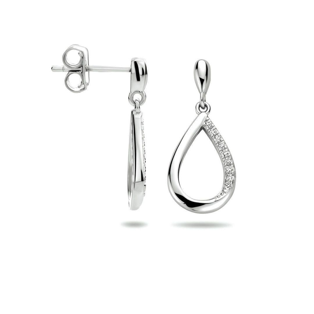 Ohrringe Tropfen Zirkonia Silber rhodiniert