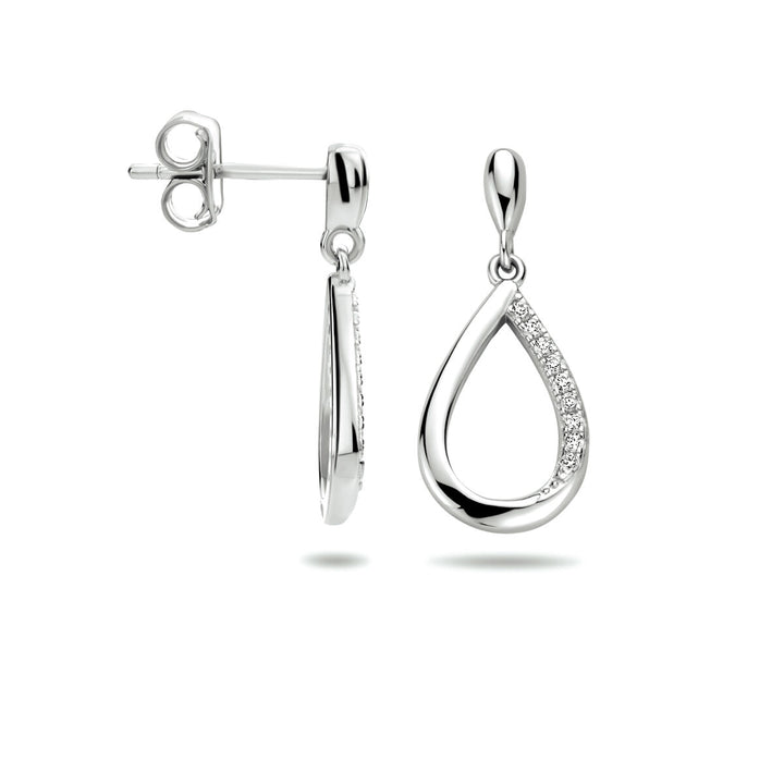 Ohrringe Tropfen Zirkonia Silber rhodiniert