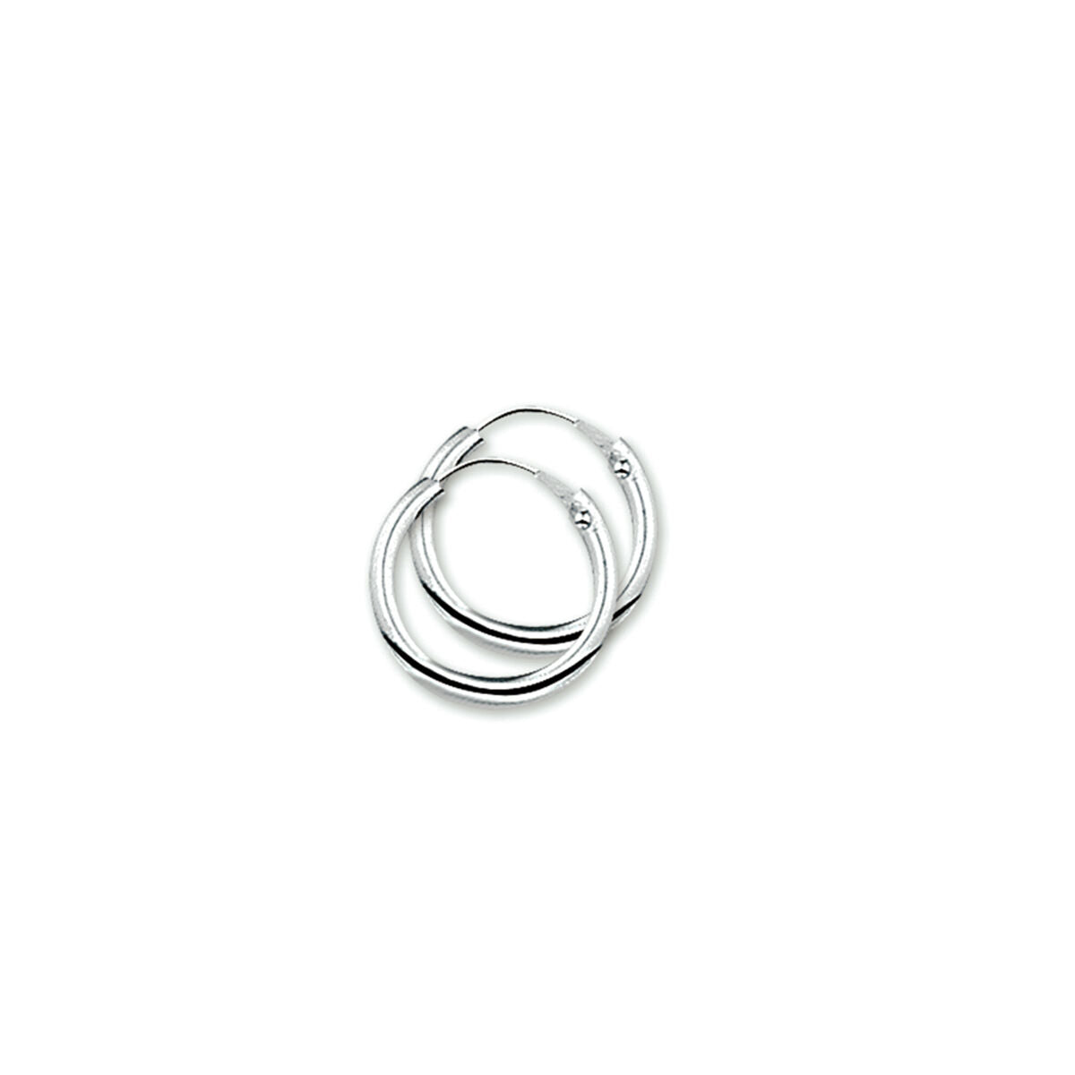 Zilveren oorringen van 1,8 mm met een ronde buisvorm en een eenvoudige sluiting.