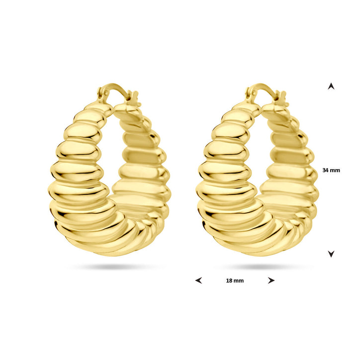 oorringen 34 mm 1 micron zilver verguld (geel)