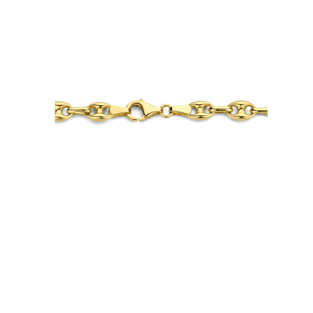 collier koffieboon 5,8 mm 43 cm 14K geelgoud