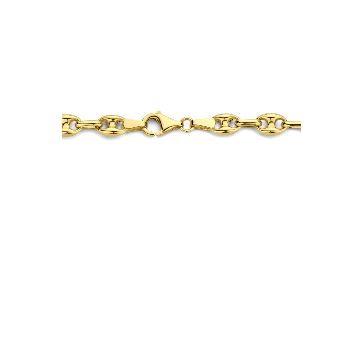 collier koffieboon 5,8 mm 43 cm 14K geelgoud