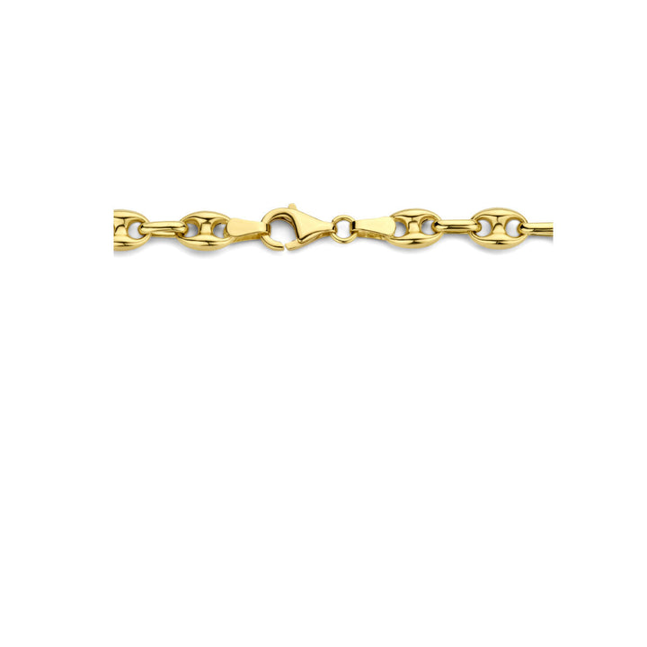 collier koffieboon 5,8 mm 43 cm 14K geelgoud