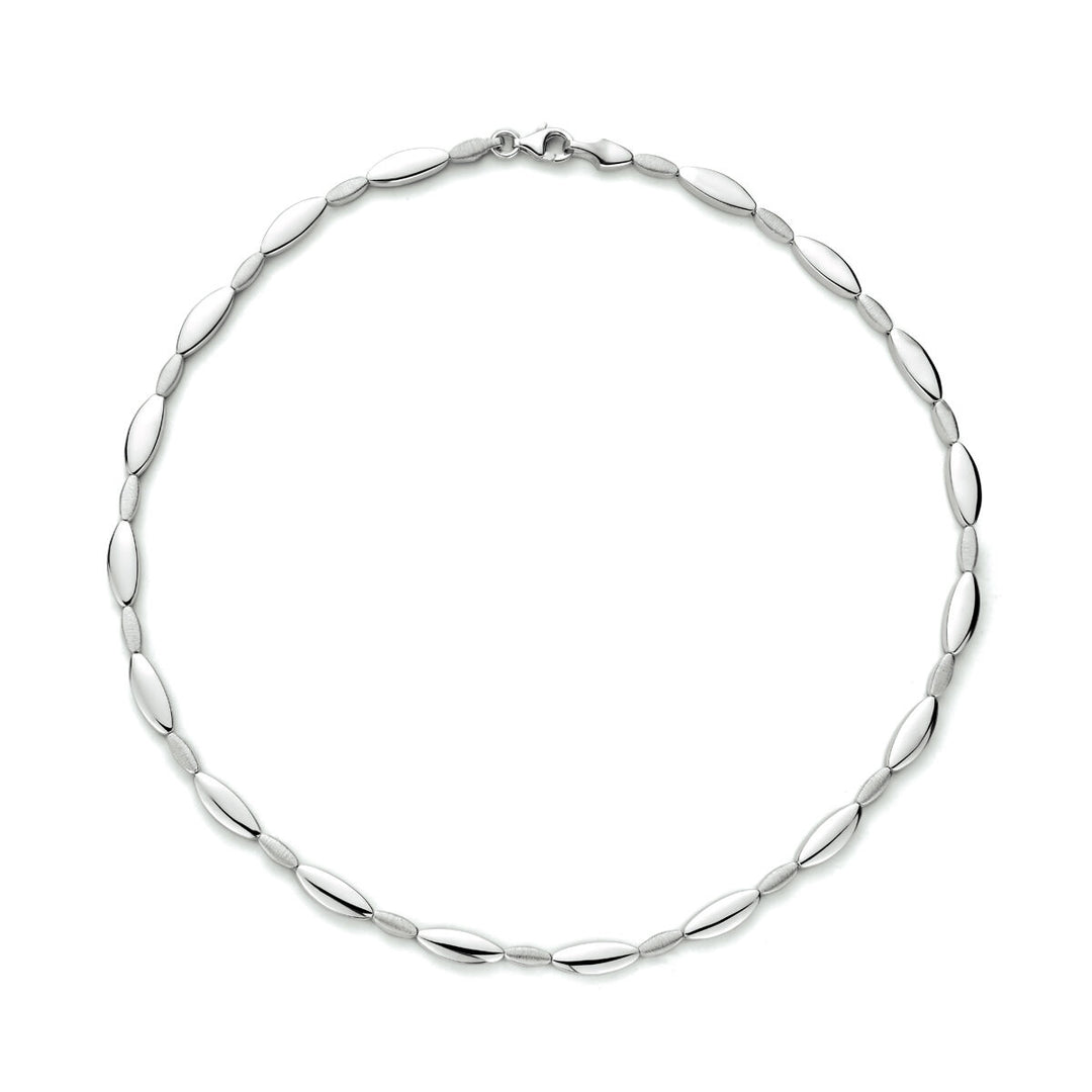 collier 5,2 mm 43 cm poli/mat zilver gerhodineerd