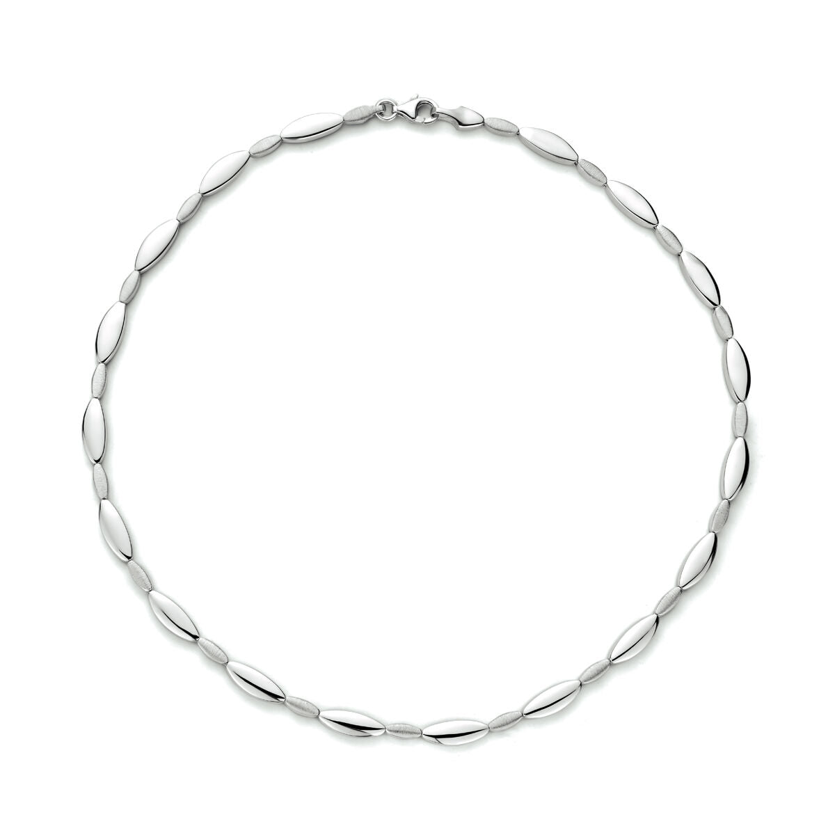necklace 5.2 mm 43 cm poly/matt silver rhodium plated