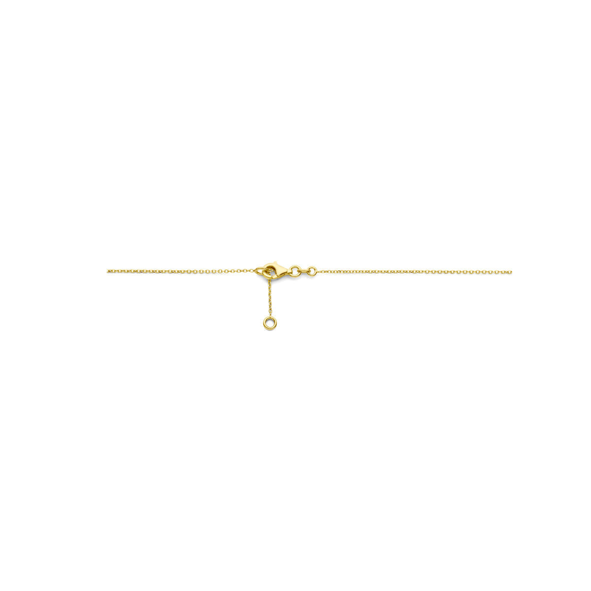 Gouden dames ketting roze opaal en robijn 14K