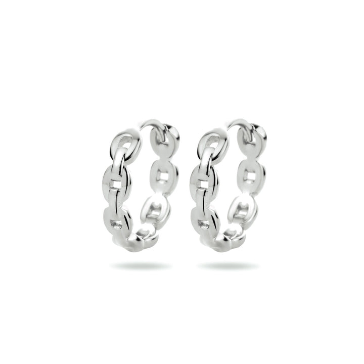 drop earrings link silver rhodium plated