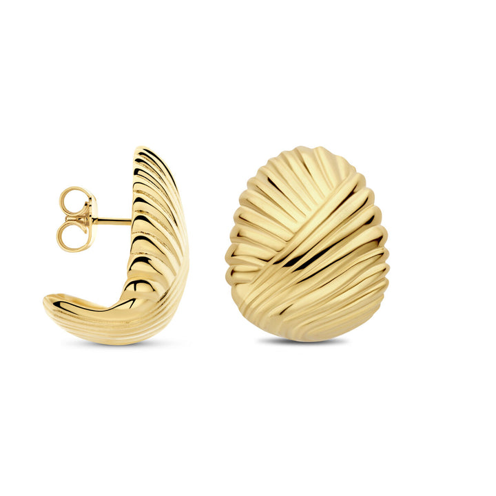 oorknoppen 20 mm 1 micron zilver verguld (geel)