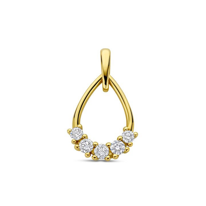 Gouden hanger met lab grown diamant – 14k geelgoud