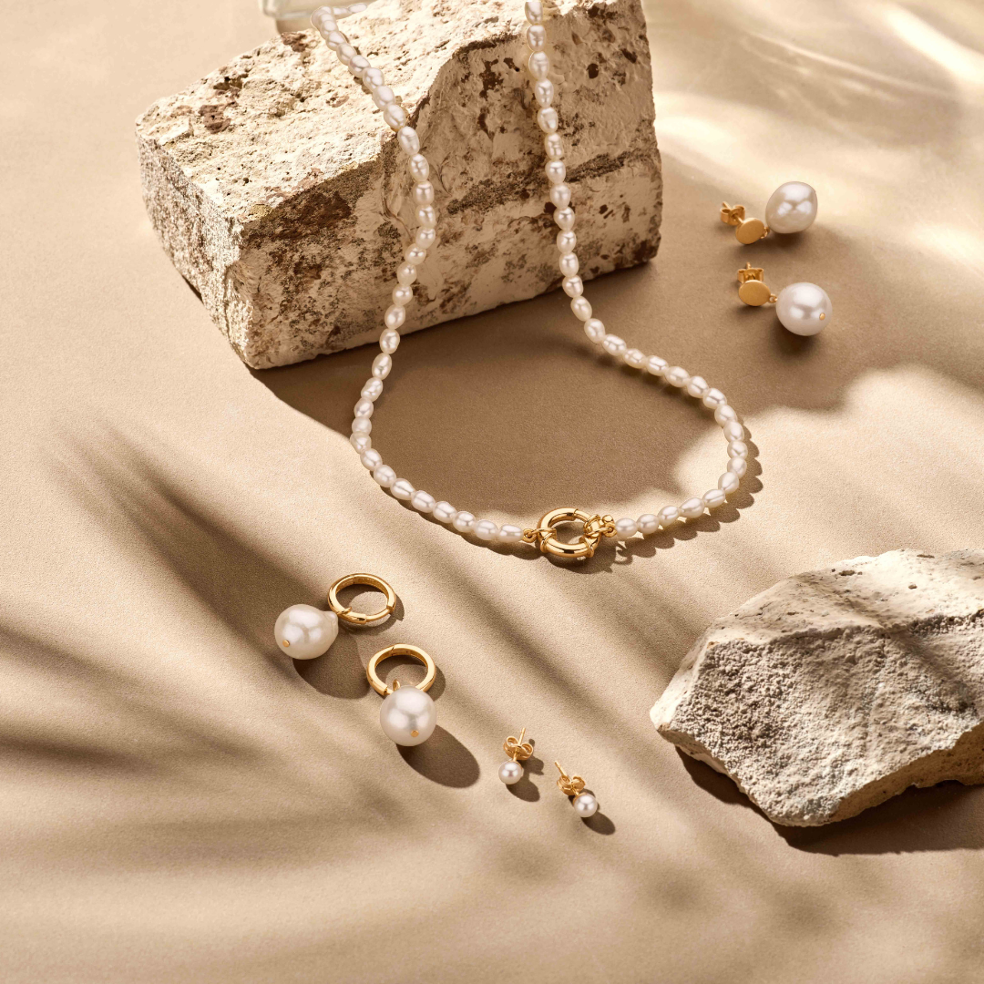 oorknoppen parel 14K geelgoud