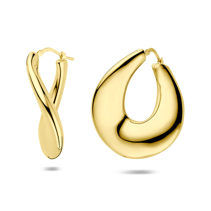 Verguld zilveren oorringen 37,5 mm – elegante statement in goudkleur