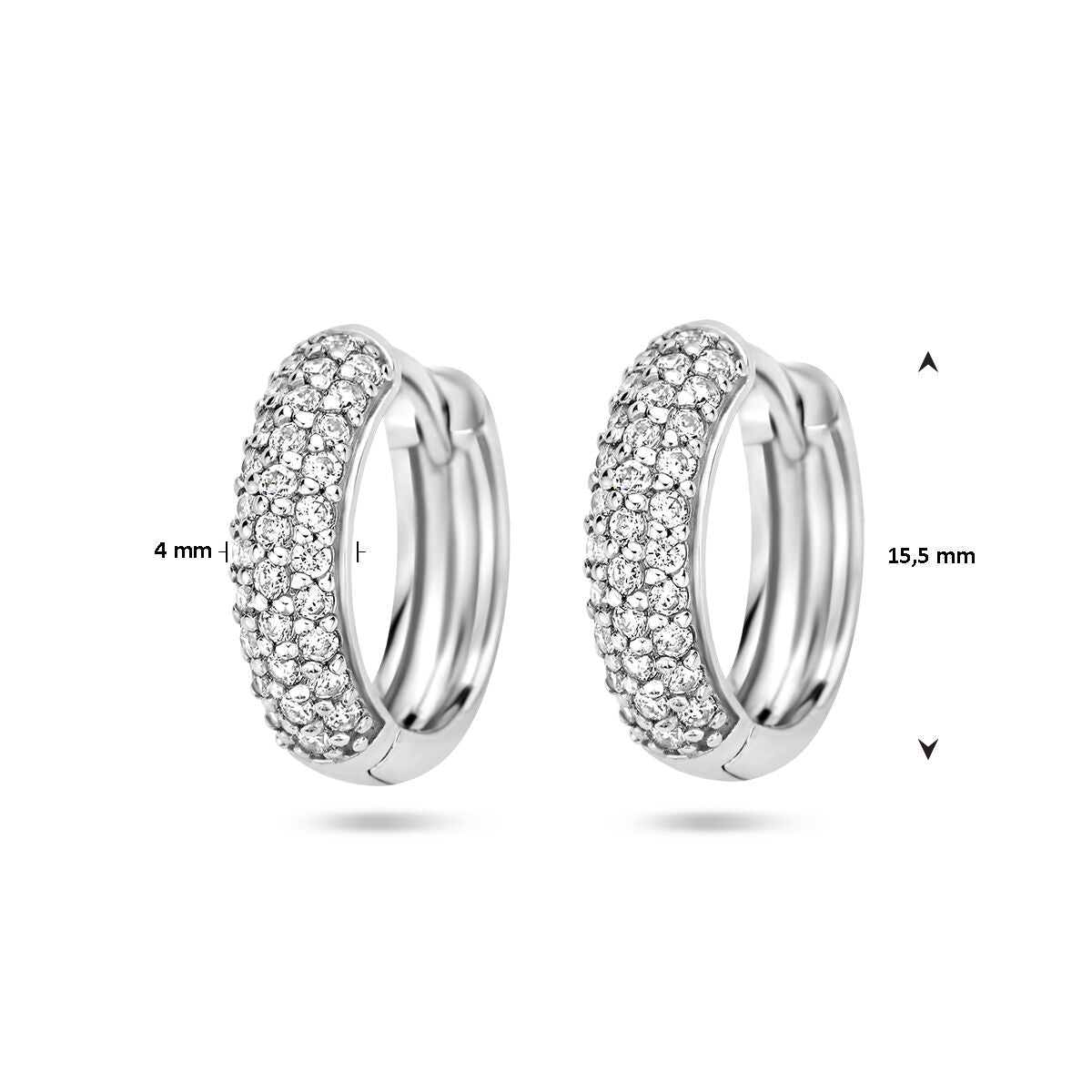drop earrings zirconia silver rhodium plated
