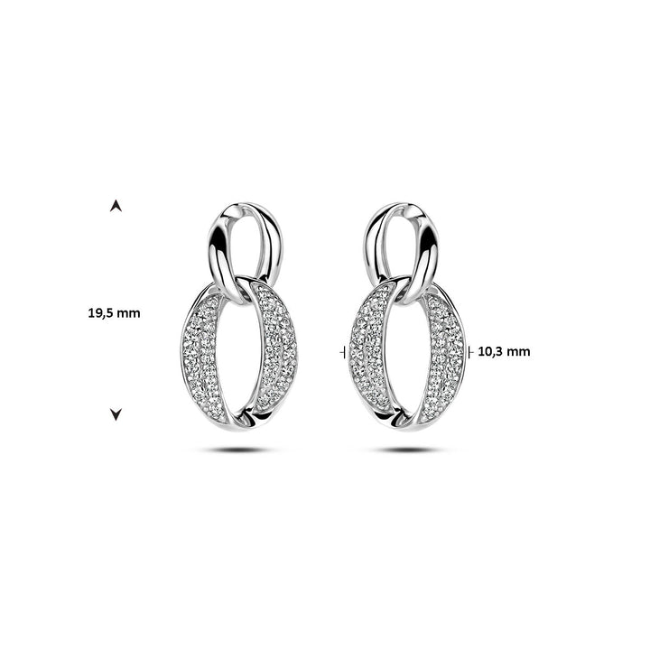 oorhangers zirkonia zilver gerhodineerd