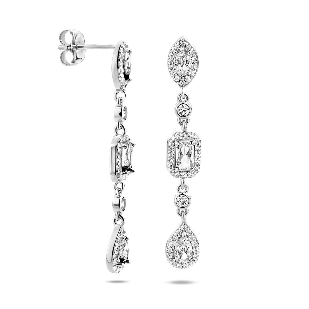 oorhangers zirkonia zilver gerhodineerd