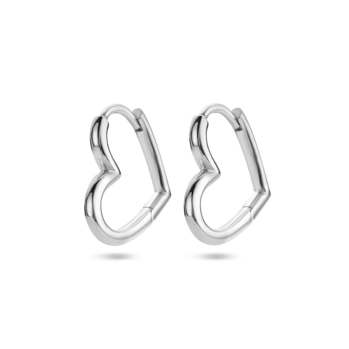 Ohrringe Herz Silber rhodiniert