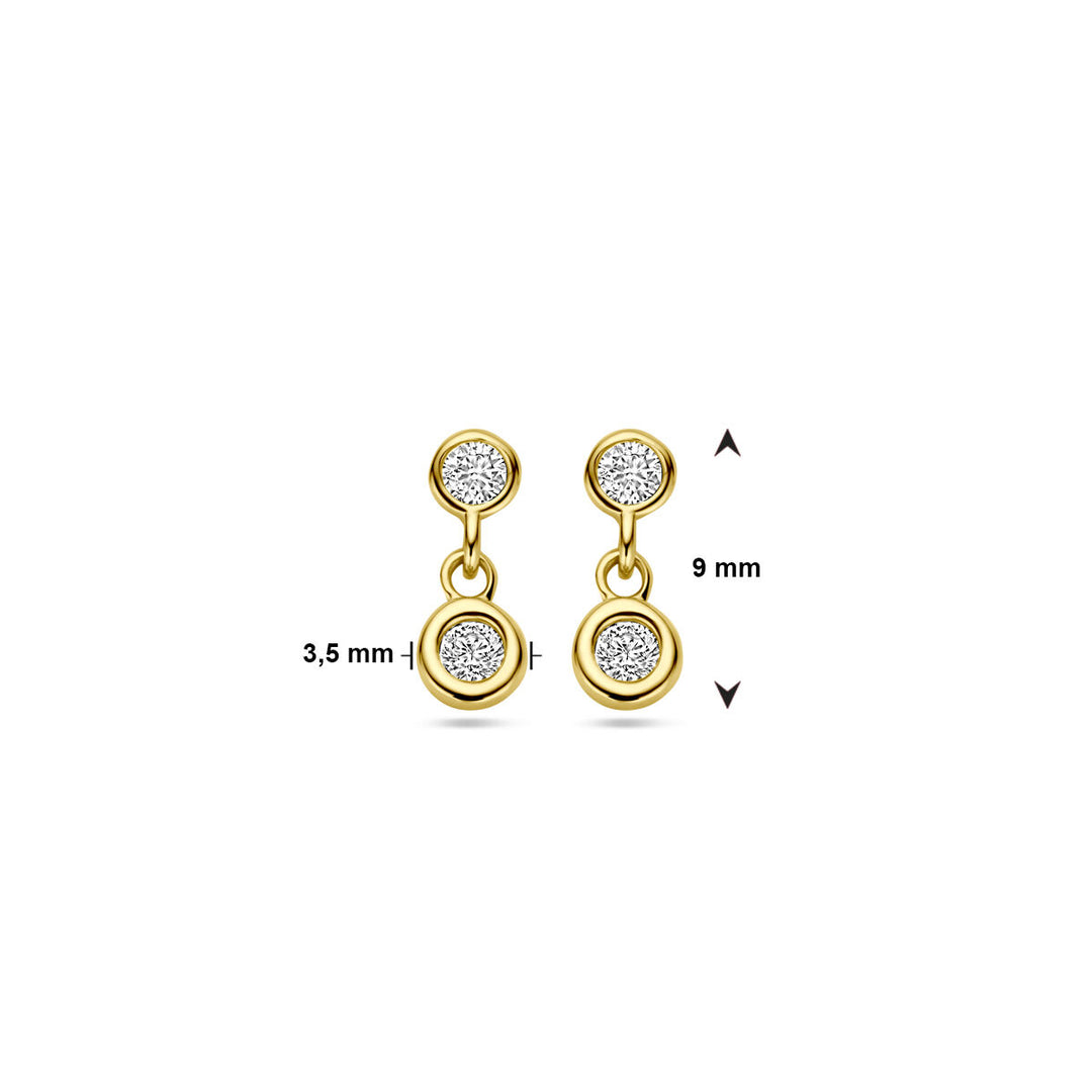 earrings zirconia 14K yellow gold