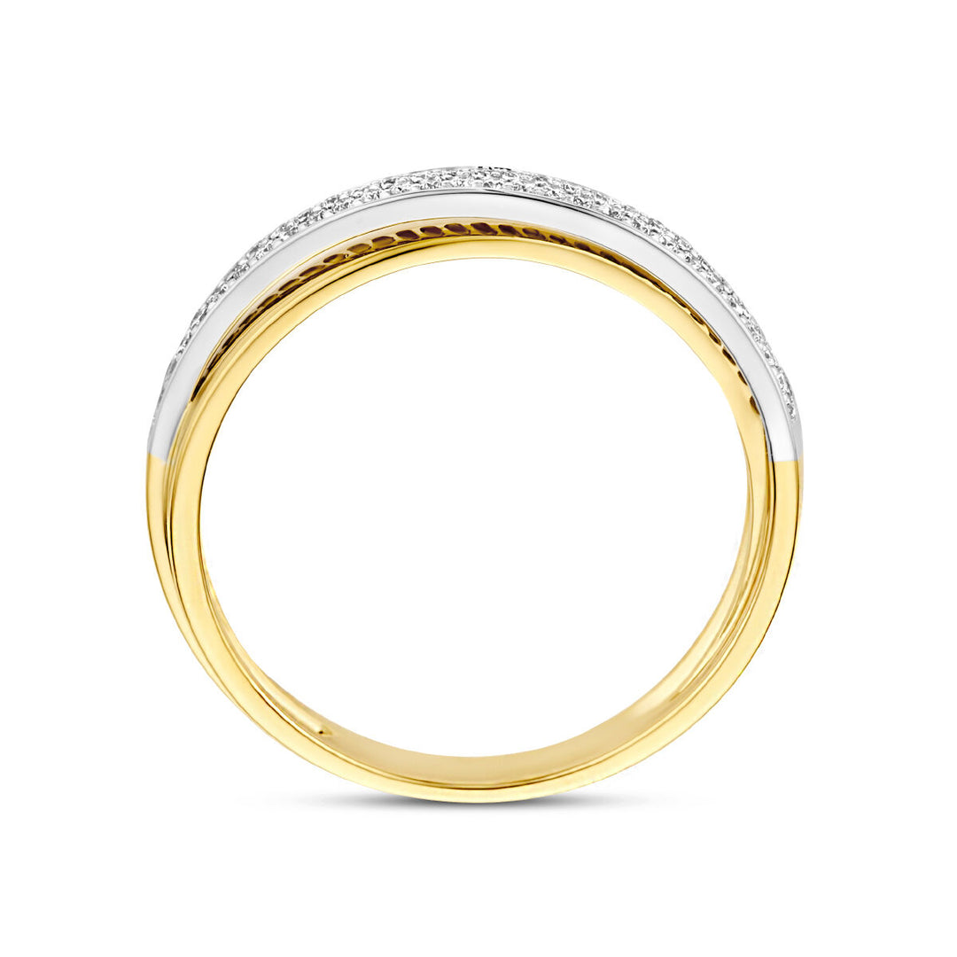 Ring Diamant 0,16 ct h si 14K Bicolor-Gold gelb/weiß 