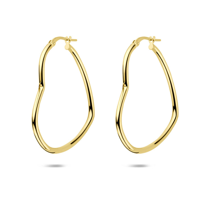 Verguld zilveren hartvormige oorringen – liefdevol statement