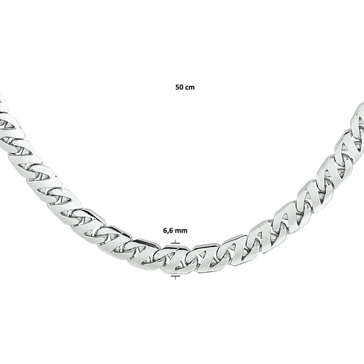 Zilveren ketting heren - collier gourmette 6,6 mm