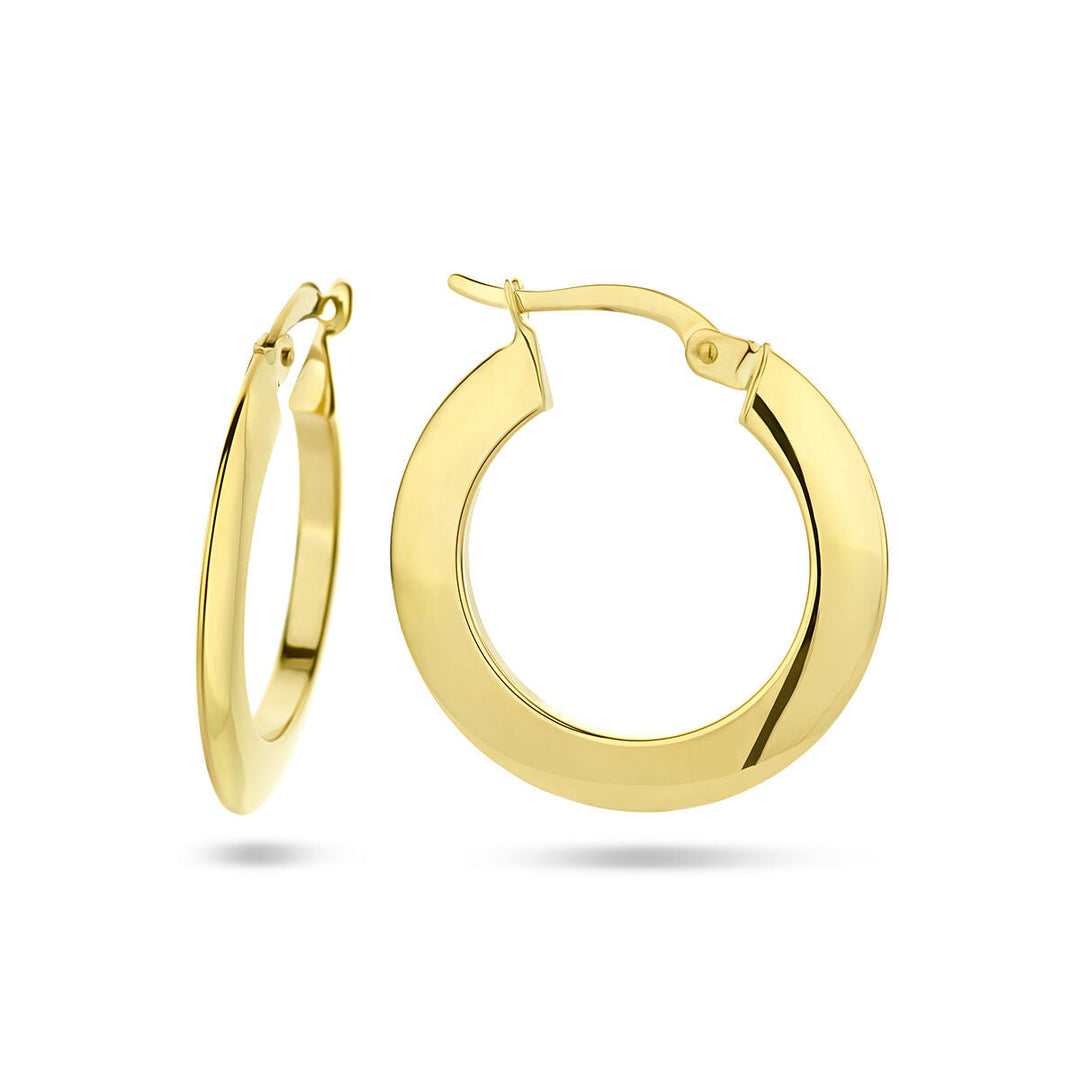 earrings pointed tube 14K yellow gold