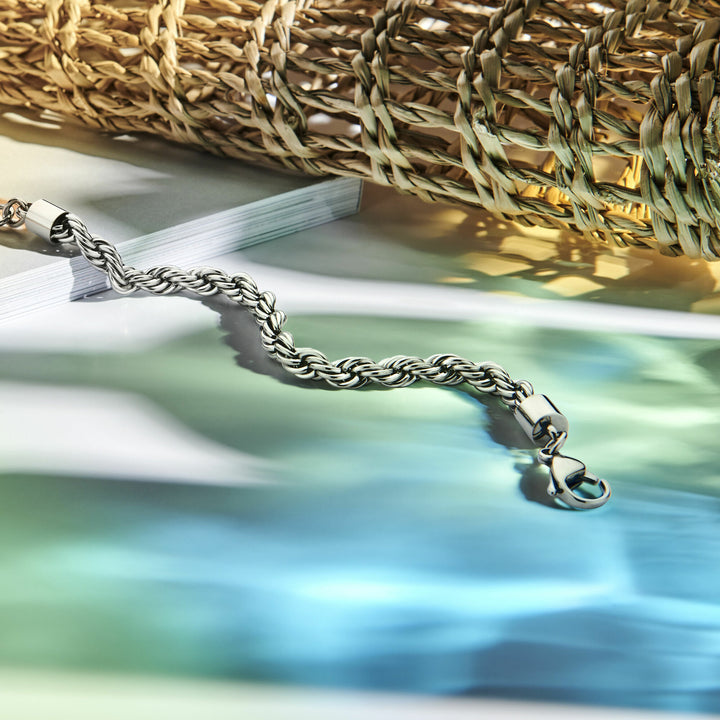 armband koord 5,7 mm 17 + 3 cm edelstaal