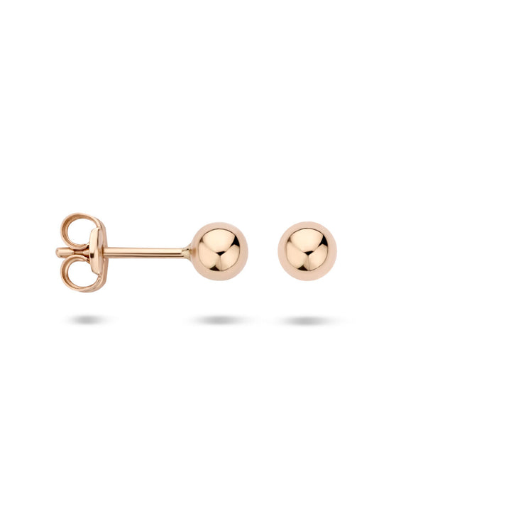 Rose gouden oorknoppen bol 14K