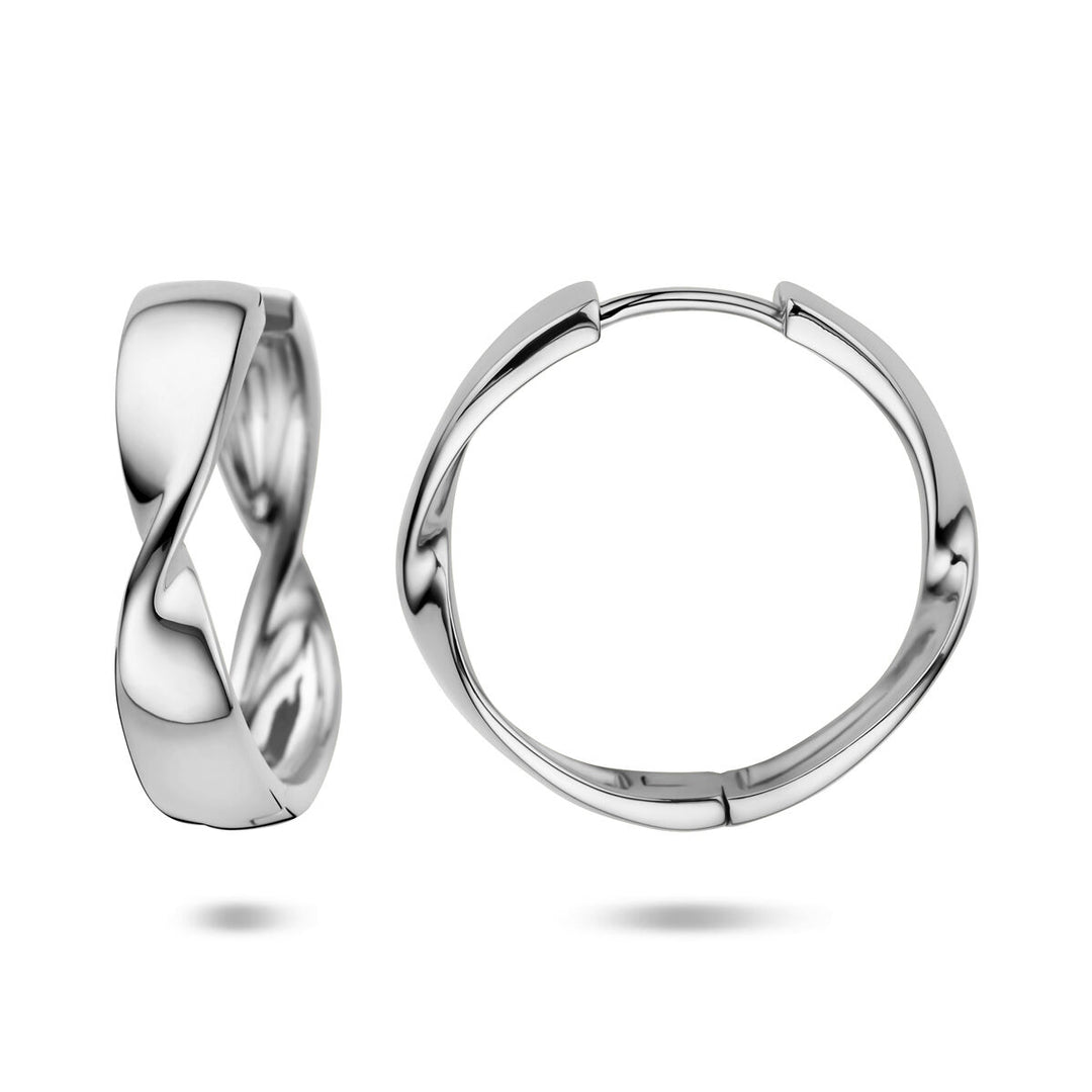 Zilveren klapoorringen dames – 25 x 6 mm