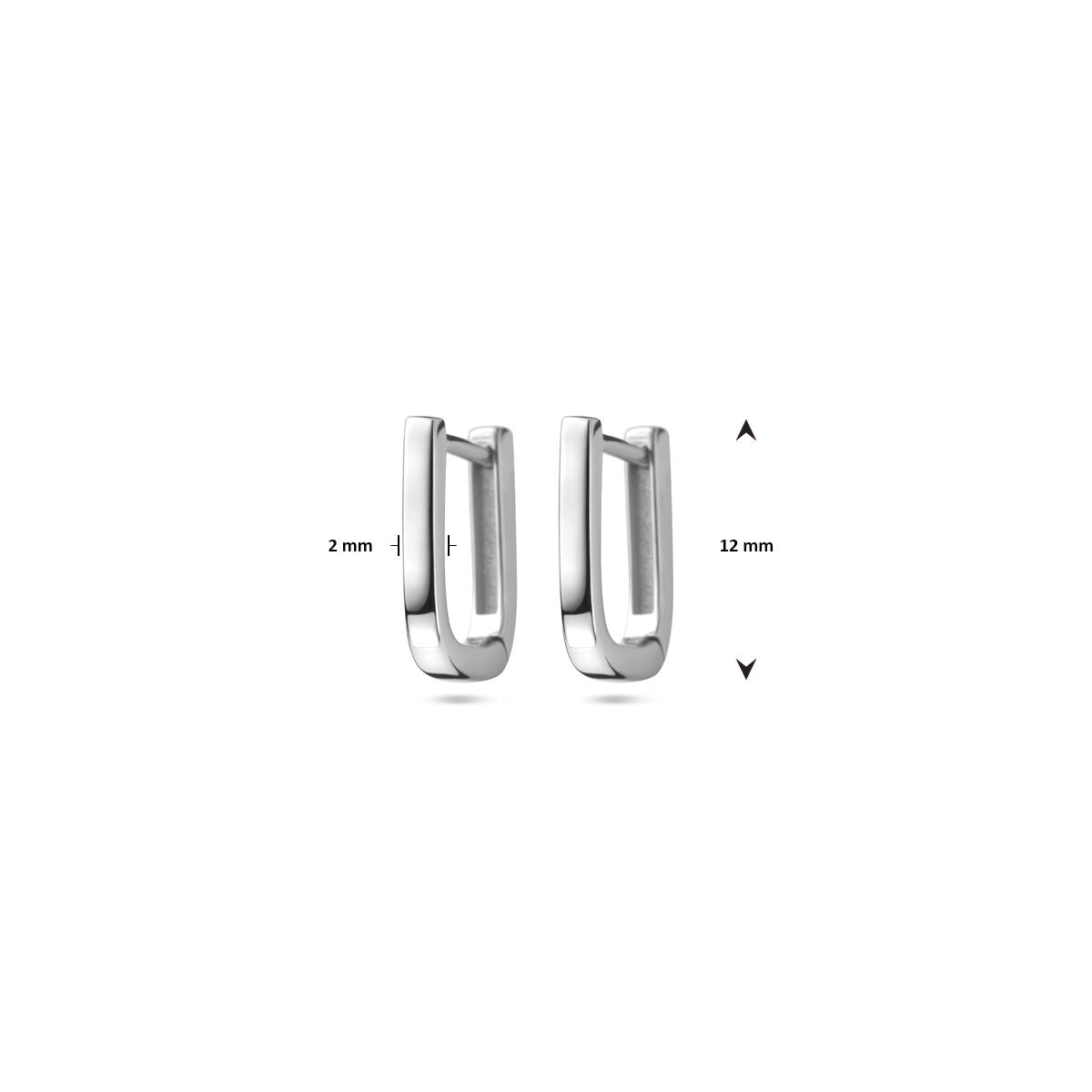 klapoorringen 12 mm zilver gerhodineerd
