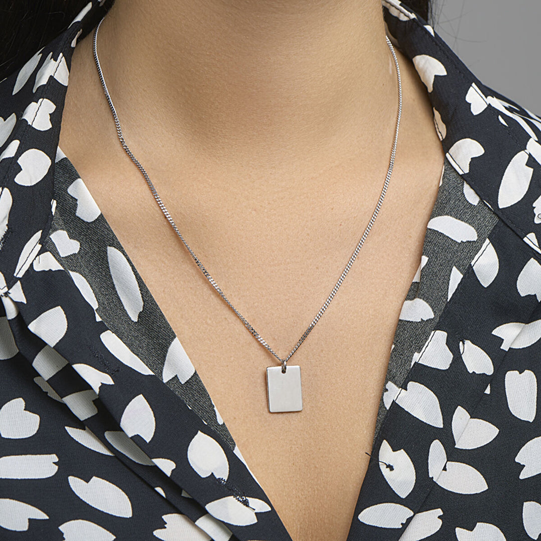 engraving pendant silver rhodium plated
