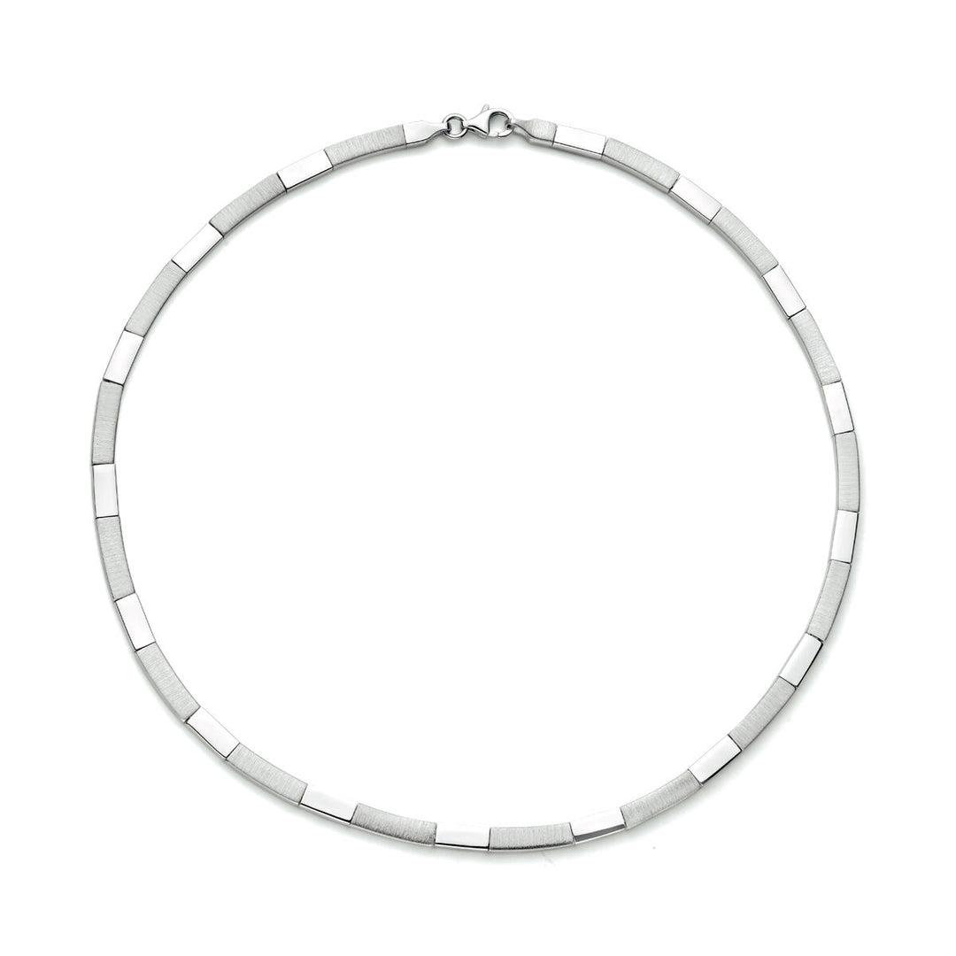 necklace 4.3 mm 43 cm poly/matt silver rhodium plated