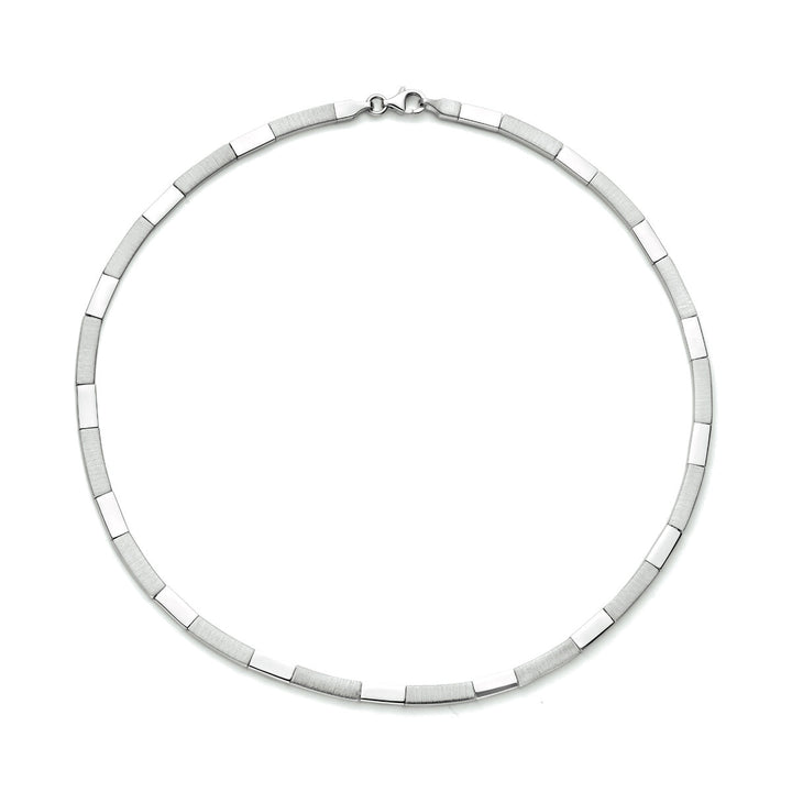 necklace 4.3 mm 43 cm poly/matt silver rhodium plated