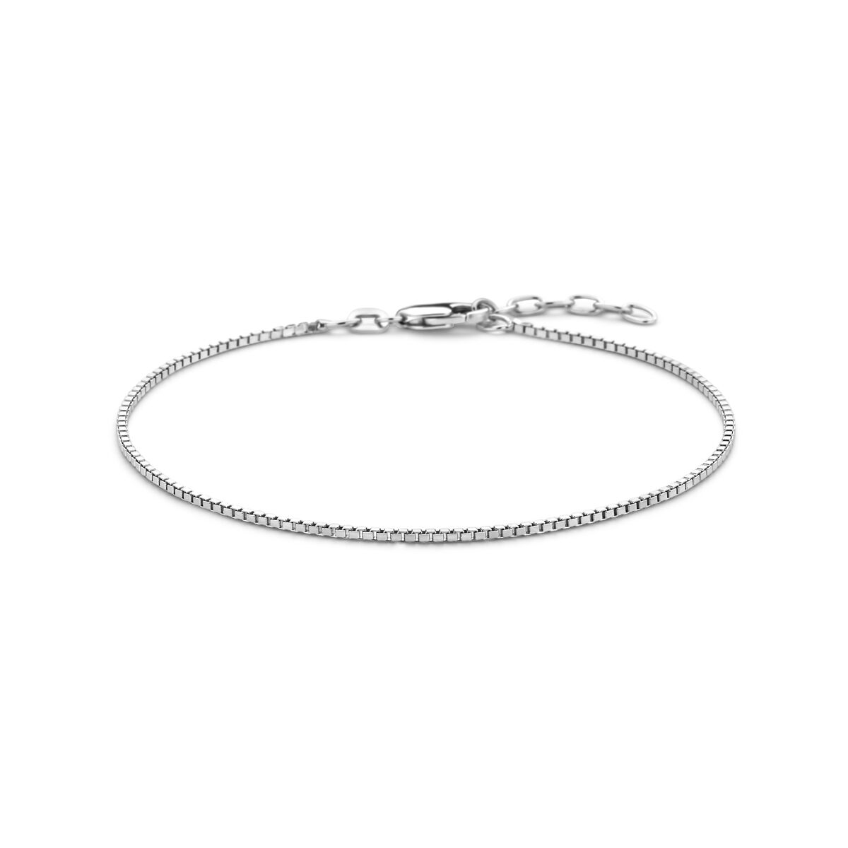 Zilveren herenarmband van 1,3 mm met een gerhodineerde afwerking en een sluiting met verlengketting.