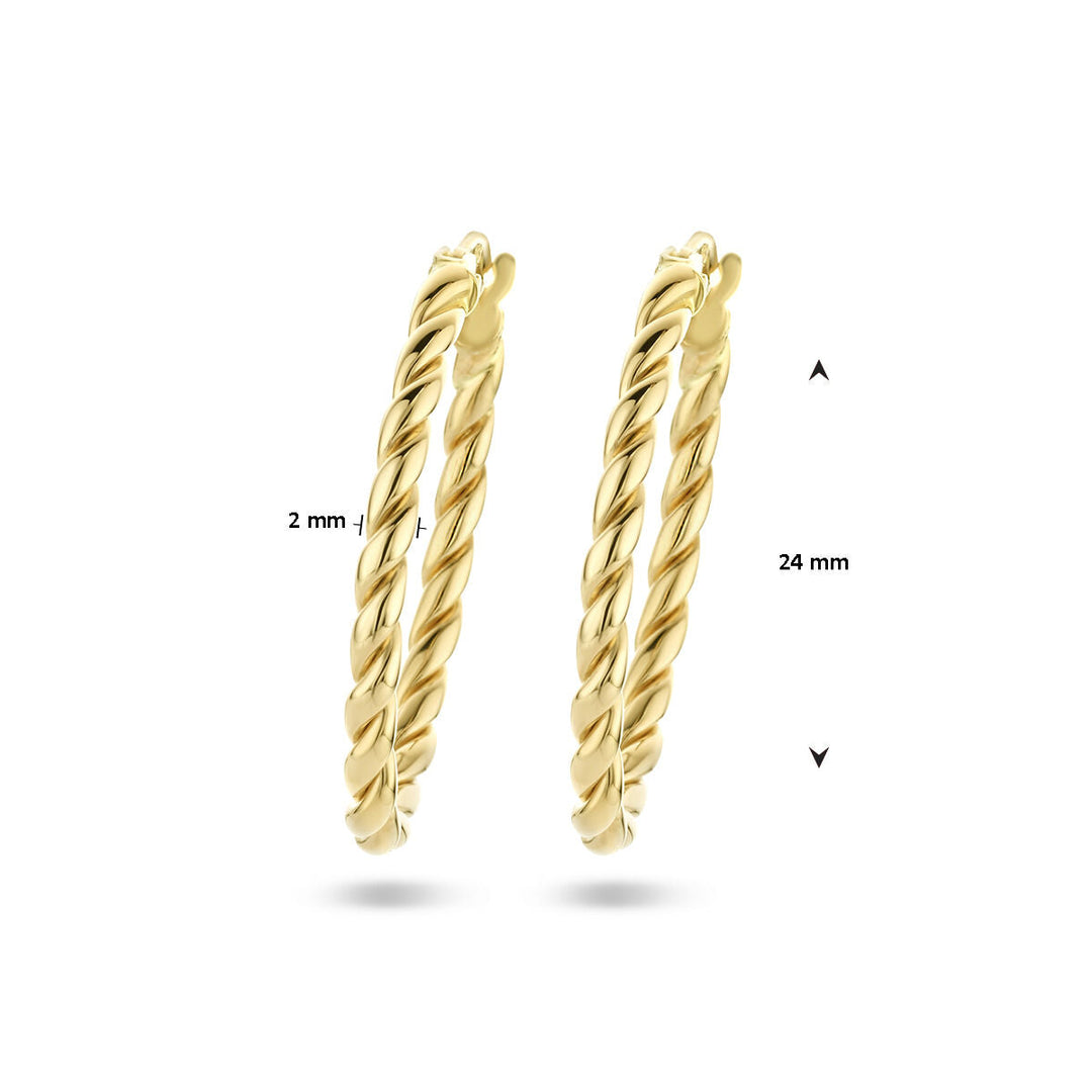 oorringen gedraaid 14K geelgoud