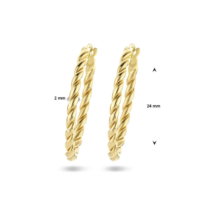 oorringen gedraaid 14K geelgoud