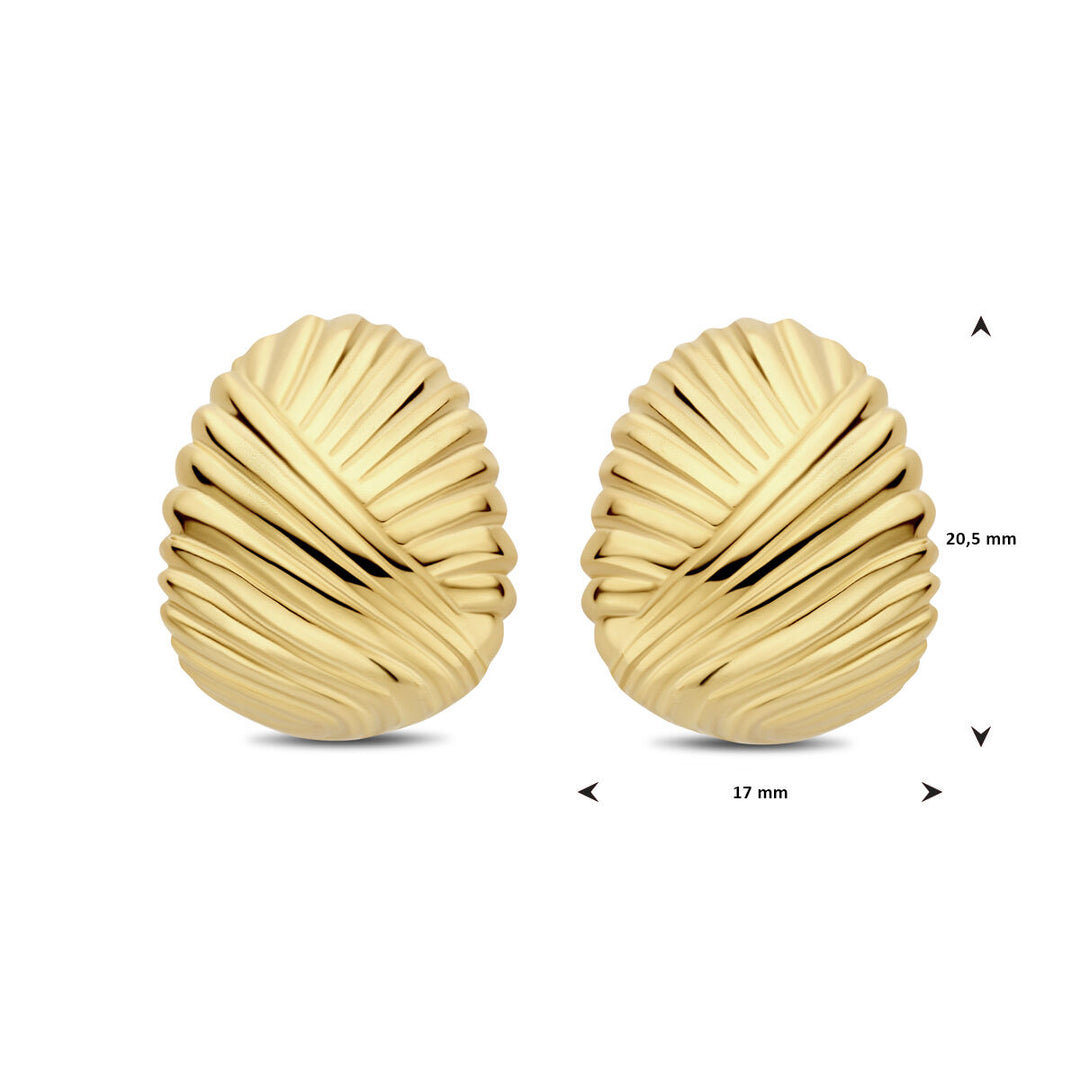 oorknoppen 20 mm 1 micron zilver verguld (geel)