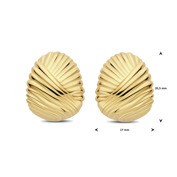 oorknoppen 20 mm 1 micron zilver verguld (geel)