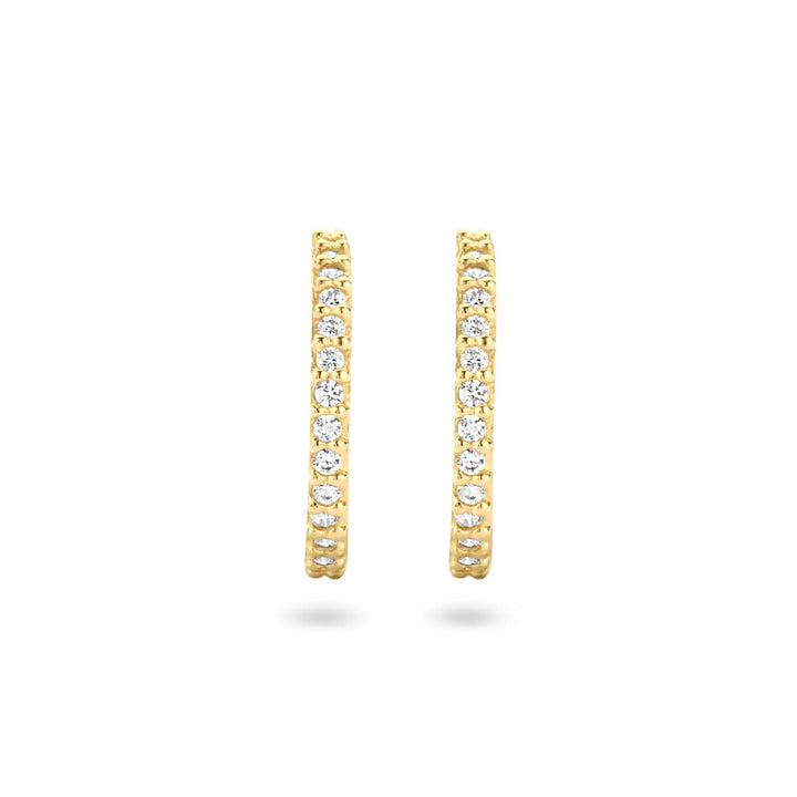 stud earrings zirconia 14K yellow gold