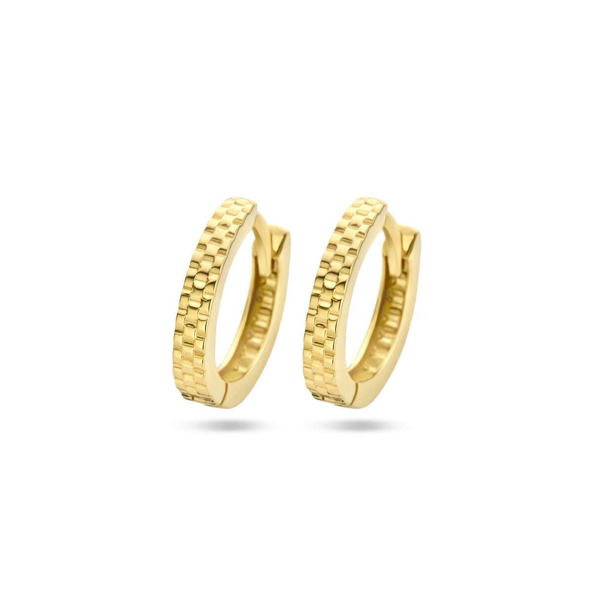 drop earrings link motif 14K yellow gold