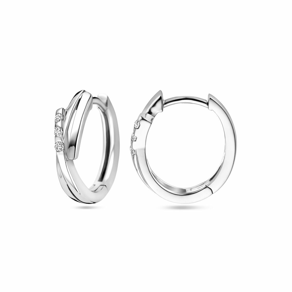drop earrings zirconia silver rhodium plated