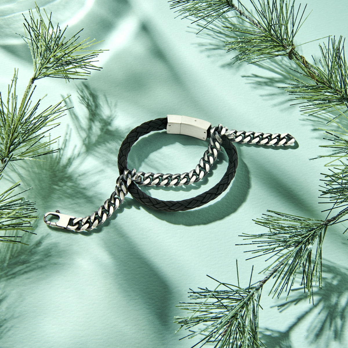 armband leer 10 mm edelstaal