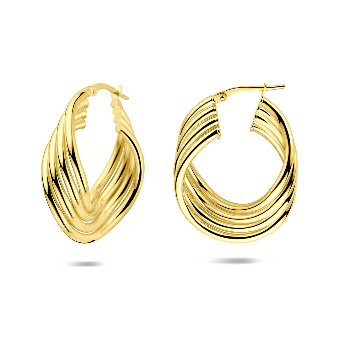 Vergulde zilveren oorringen – 925 zilver met geelgouden plating