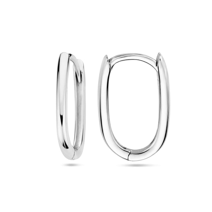 drop earrings paper clip 14K white gold