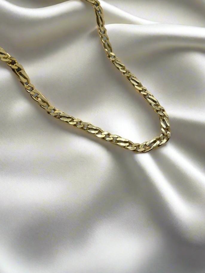 vintage collier 14K gourmette plat 22gr