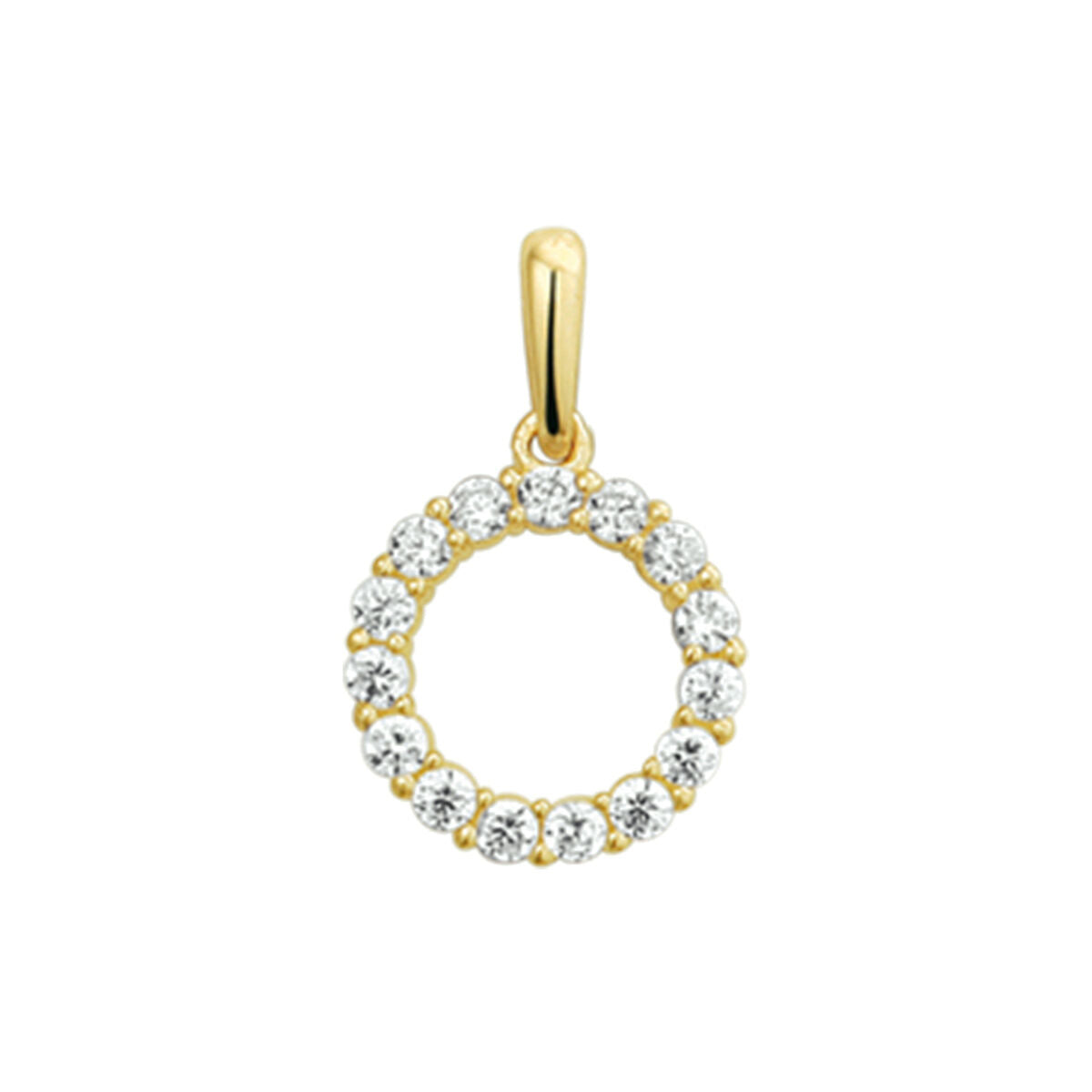hanger zirkonia 14K geelgoud