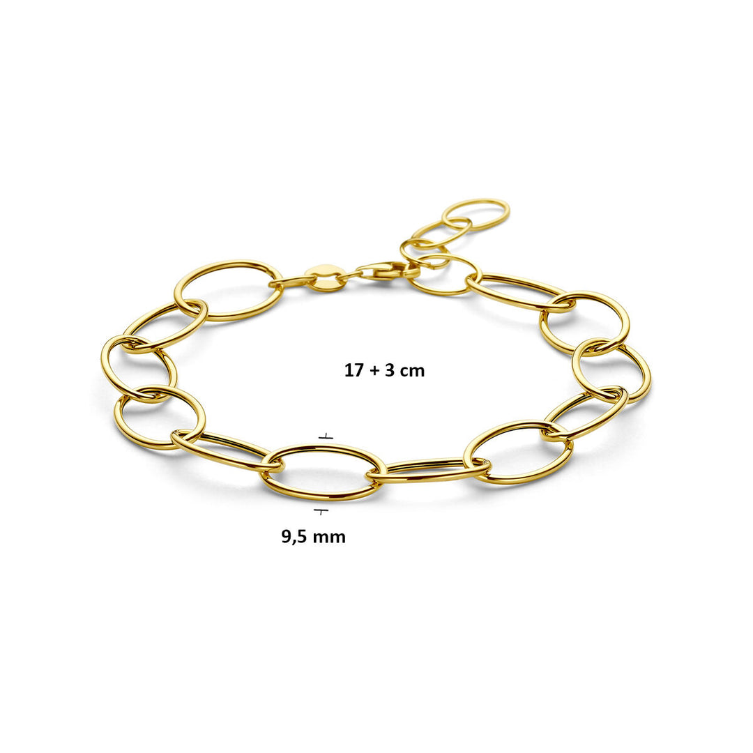 14k geelgouden armband met brede anker schakel