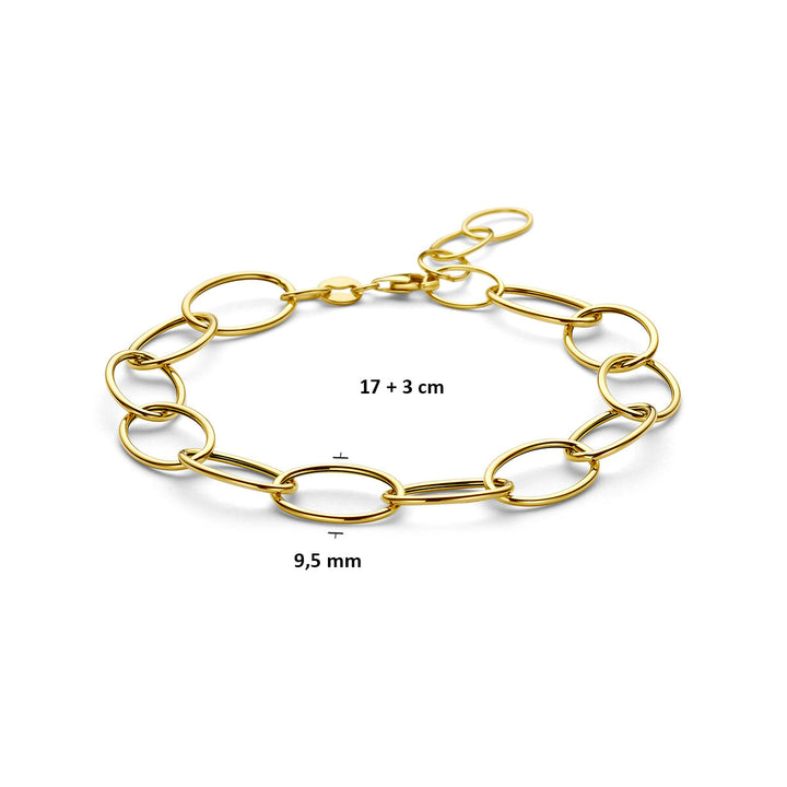 14k geelgouden armband met brede anker schakel
