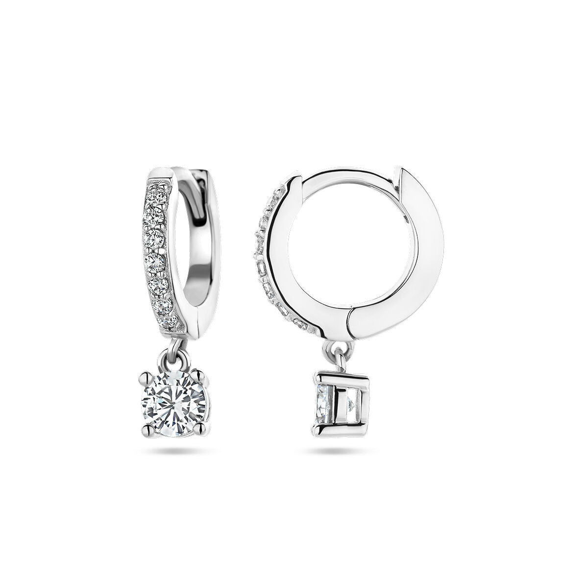 drop earrings zirconia silver rhodium plated