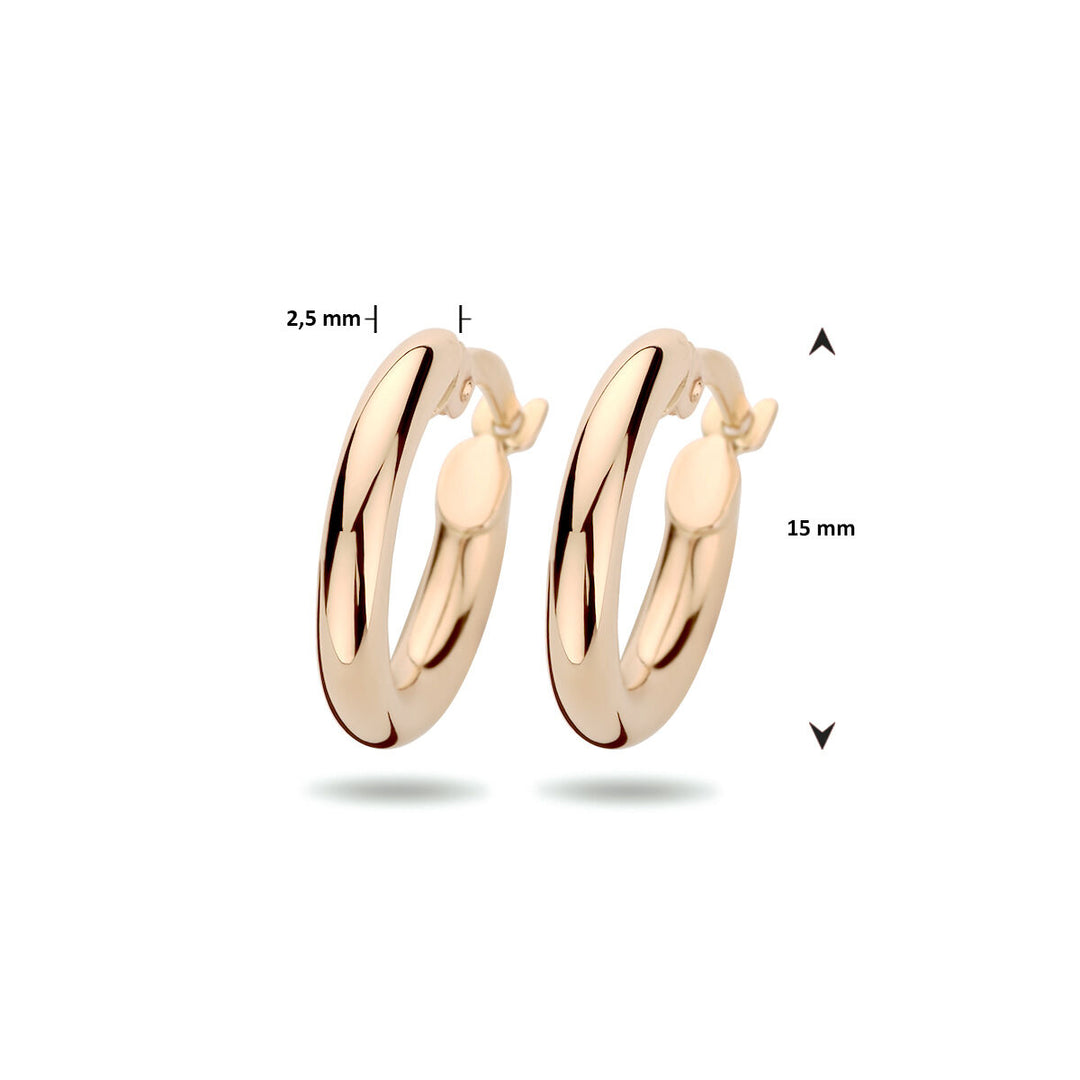 Ohrringe 2,5 mm Rundrohr 14K Roségold 