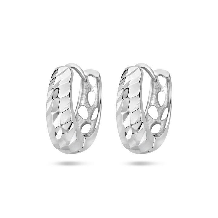 drop earrings diamond-plated silver rhodium-plated