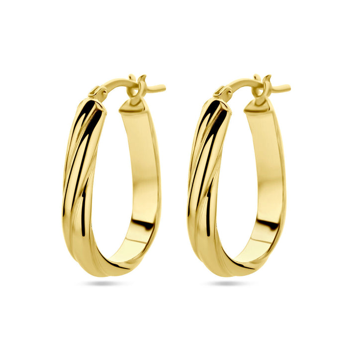 Ohrringe gedreht 1 Mikron Silber vergoldet (gelb)